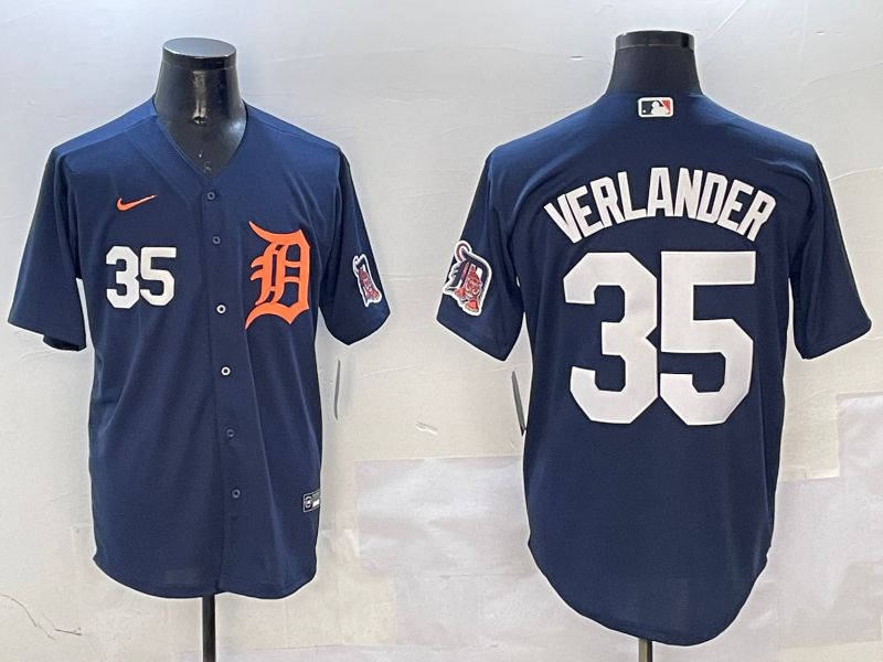 Men Detroit Tigers #35 Verlander Drak Blue Game 2025 Nike MLB Jersey style 3112->detroit tigers->MLB Jersey